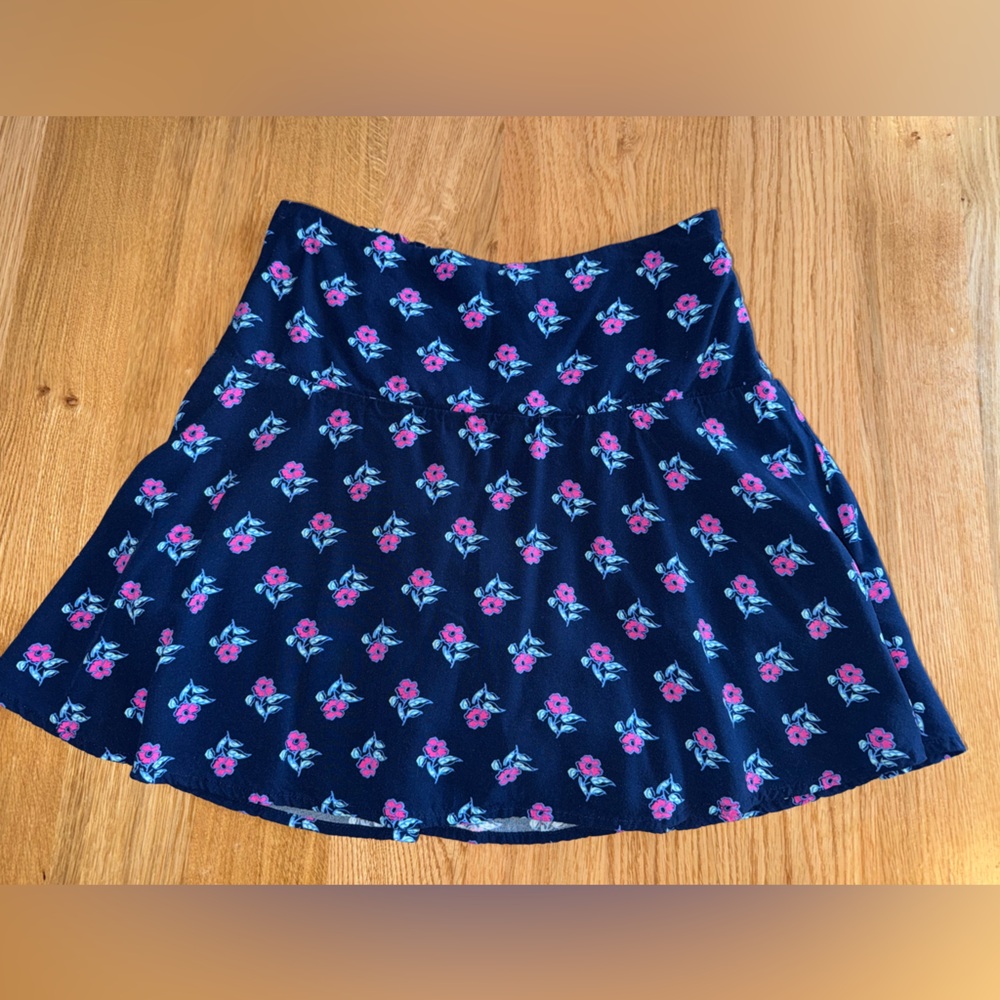Crewcuts Girls Floral Navy Skort